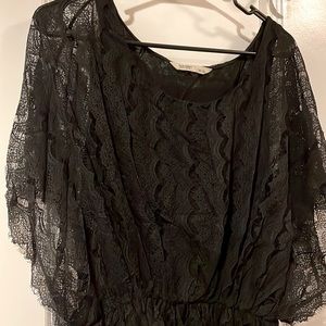 Black Lace Detail Top